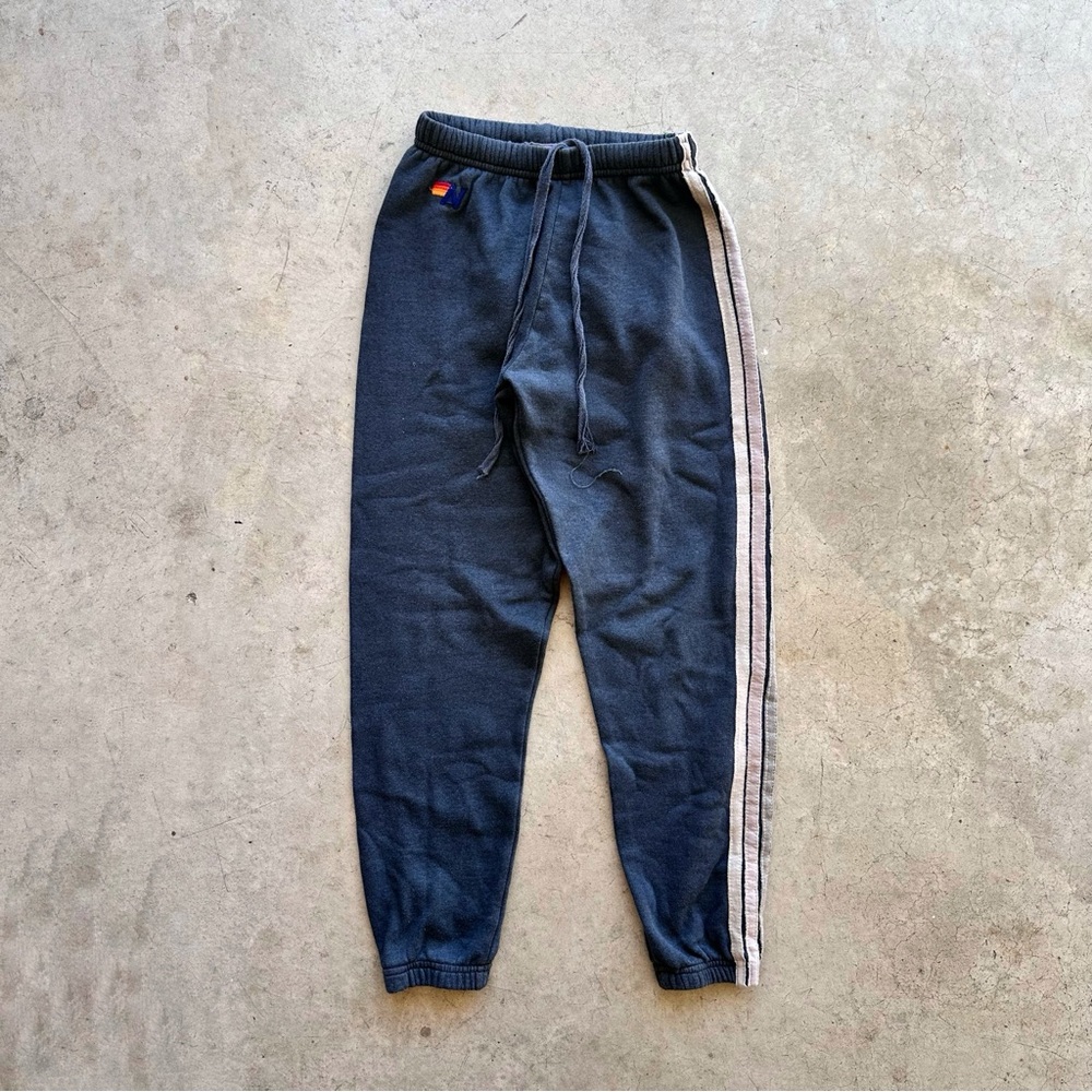 Aviator Nation Blue Striped Sweatpants